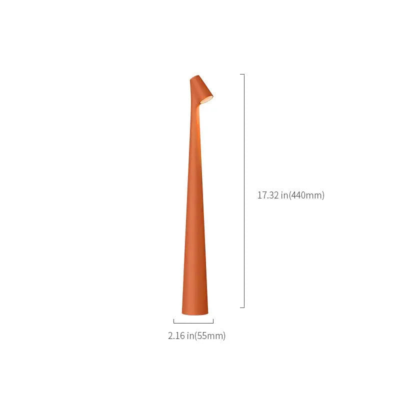 A single L-size burnt orange cordless touch lamp on a white background.