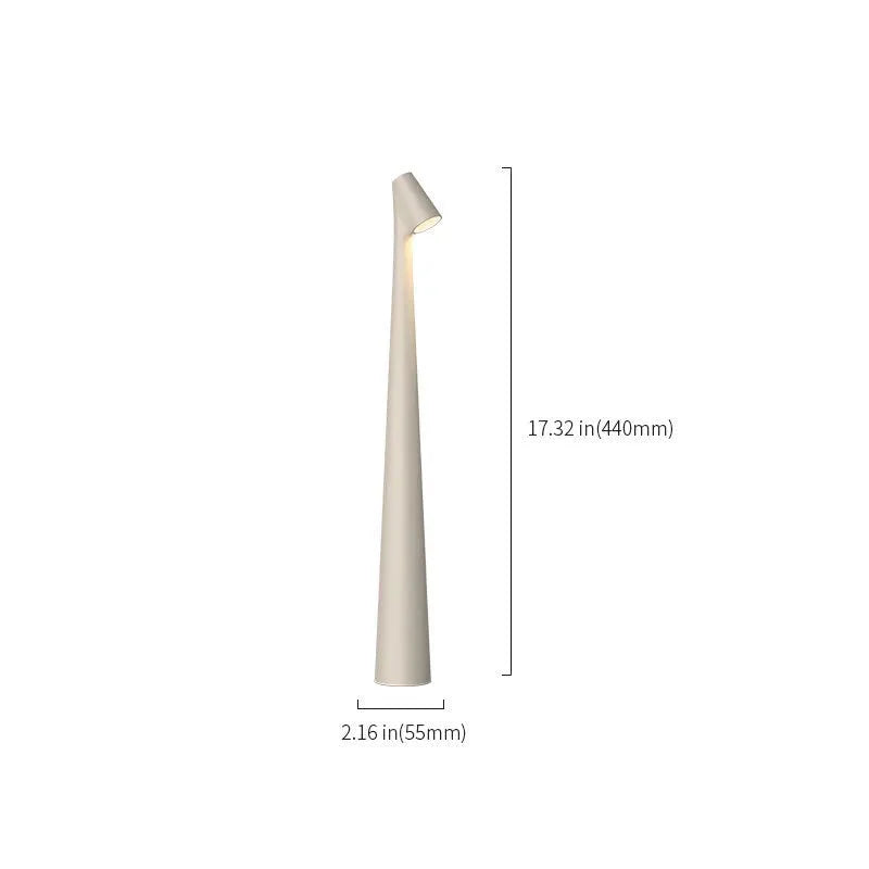 A single L-size taupe grey cordless touch lamp on a white background.