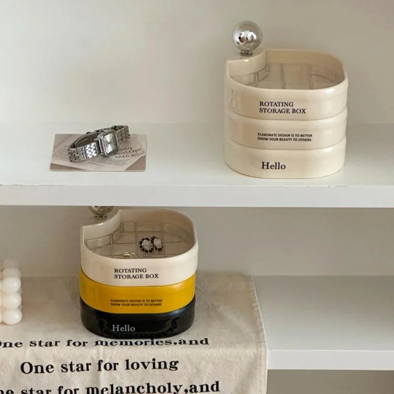 The two jewelry organizer styles displayed on a white shelf for room decor inspiration. - RoomDen