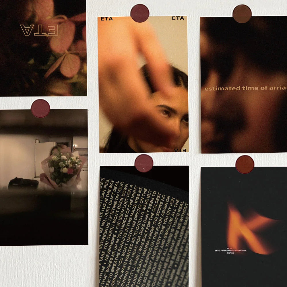 Detailed view of the Moody Cinematic Wall Collage Kit prints, highlighting the dark, grainy textures and artistic designs - RoomDen