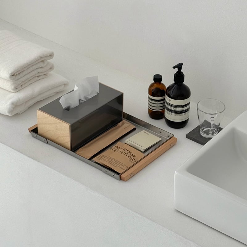 Brushed Steel Birch Tissue Box