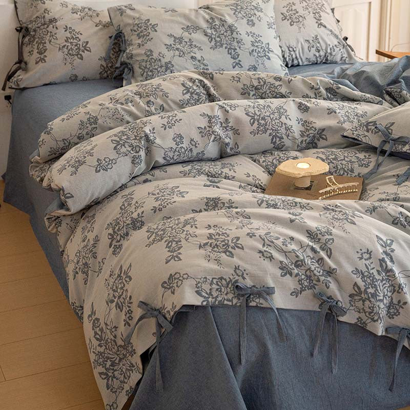 Bonnie floral cotton bedding in blue