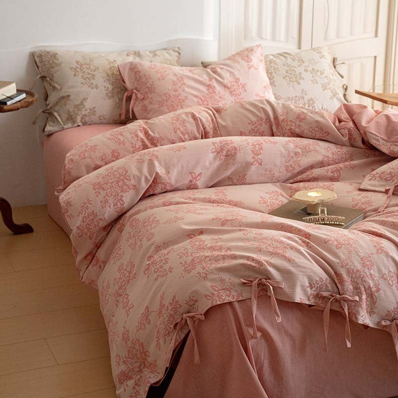 Bonnie floral cotton bedding in pink