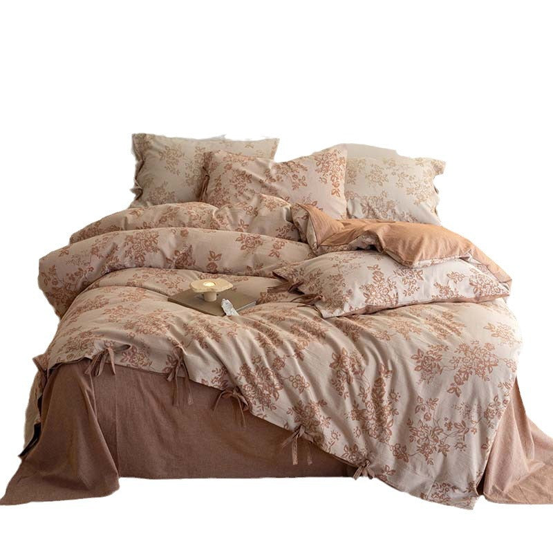 Complete brown Bonnie floral bedding set