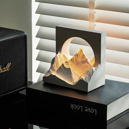 Sunlit Glacier Mountain Aroma Lamp – Plaster Night Light Decor