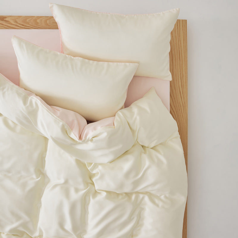 Solace Silky Cooling Tencel Bedding Set - Ivory Blush