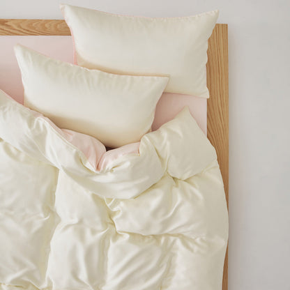 Solace Silky Cooling Tencel Bedding Set - Ivory Blush