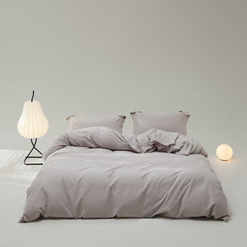 Solid Brushed Cotton Bedding Set