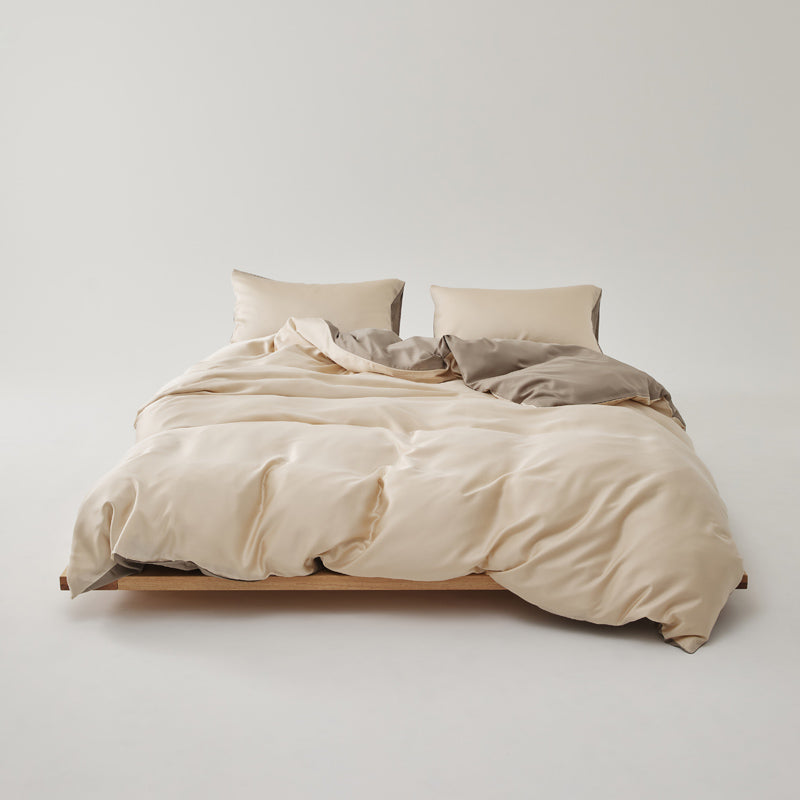 Solace Silky Cooling Tencel Bedding Set - Cocoa Tan
