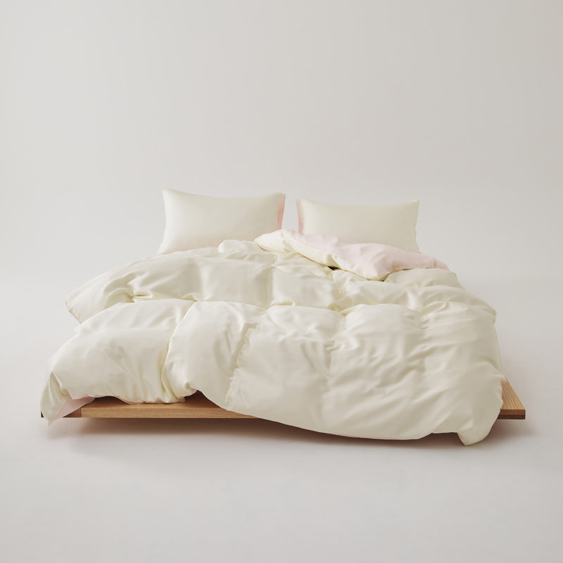 Solace Silky Cooling Tencel Bedding Set - Ivory Blush