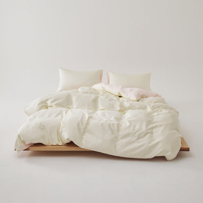 Solace Silky Cooling Tencel Bedding Set - Ivory Blush