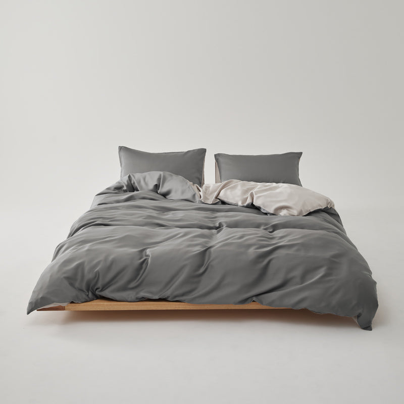 Solace Silky Cooling Tencel Bedding Set - Slate Charcoal