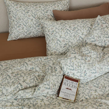 Ivory Botanical Vine Cotton Bedding Set