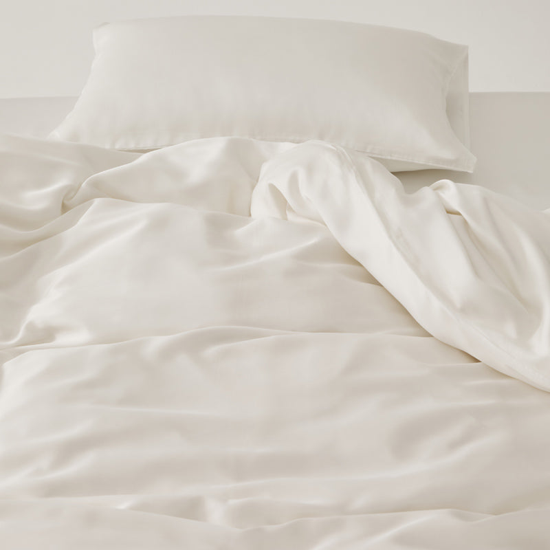 Solace Silky Cooling Tencel Bedding Set - Cloud White