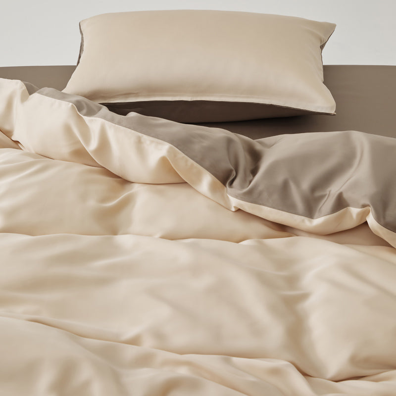 Solace Silky Cooling Tencel Bedding Set - Cocoa Tan