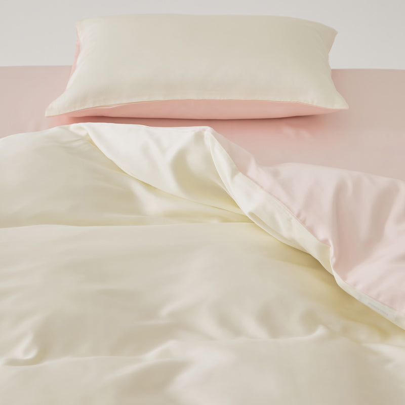 Solace Silky Cooling Tencel Bedding Set - Ivory Blush