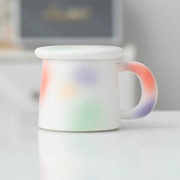 Frosted Ombre Ceramic Mug with Lid