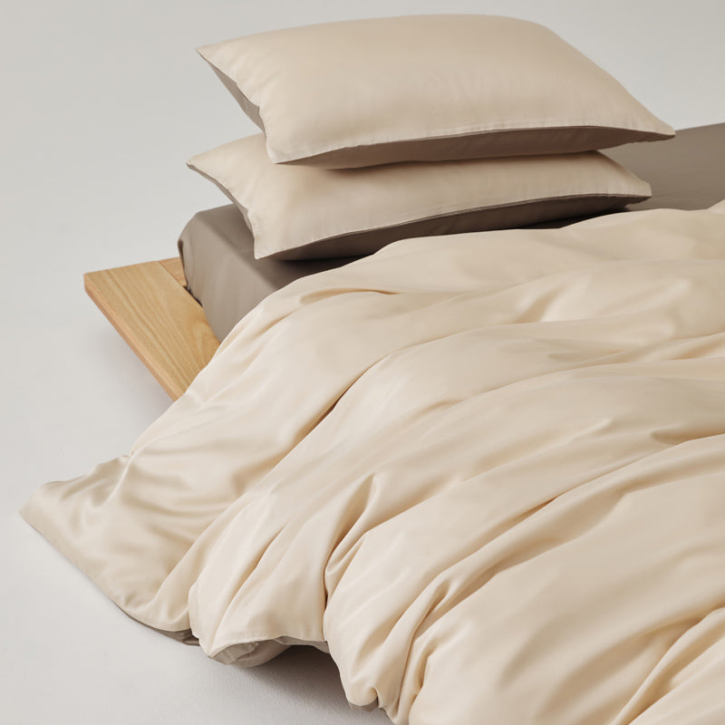 Solace Silky Cooling Tencel Bedding Set - Cocoa Tan