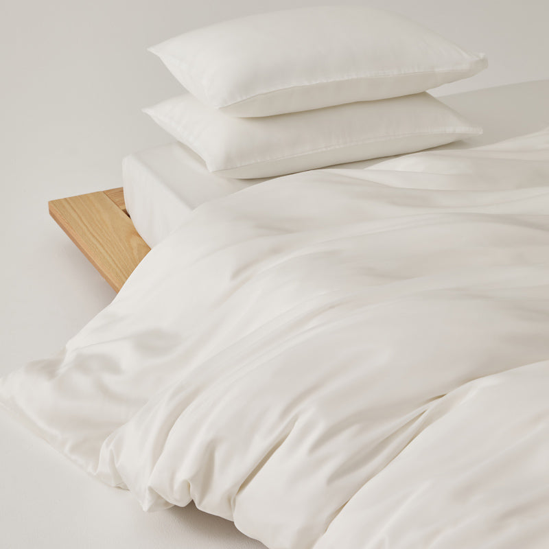 Solace Silky Cooling Tencel Bedding Set - Cloud White