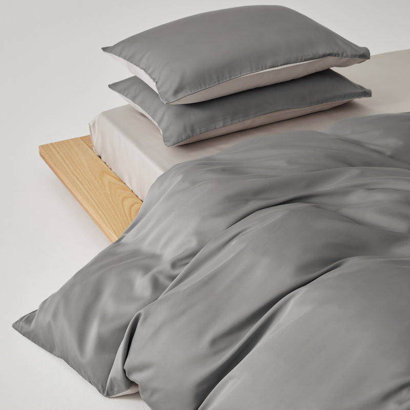 Solace Silky Cooling Tencel Bedding Set - Slate Charcoal