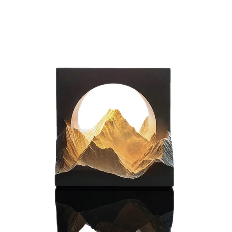 Sunlit Glacier Mountain Aroma Lamp – Plaster Night Light Decor