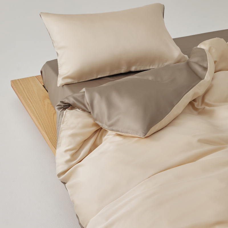 Solace Silky Cooling Tencel Bedding Set - Cocoa Tan