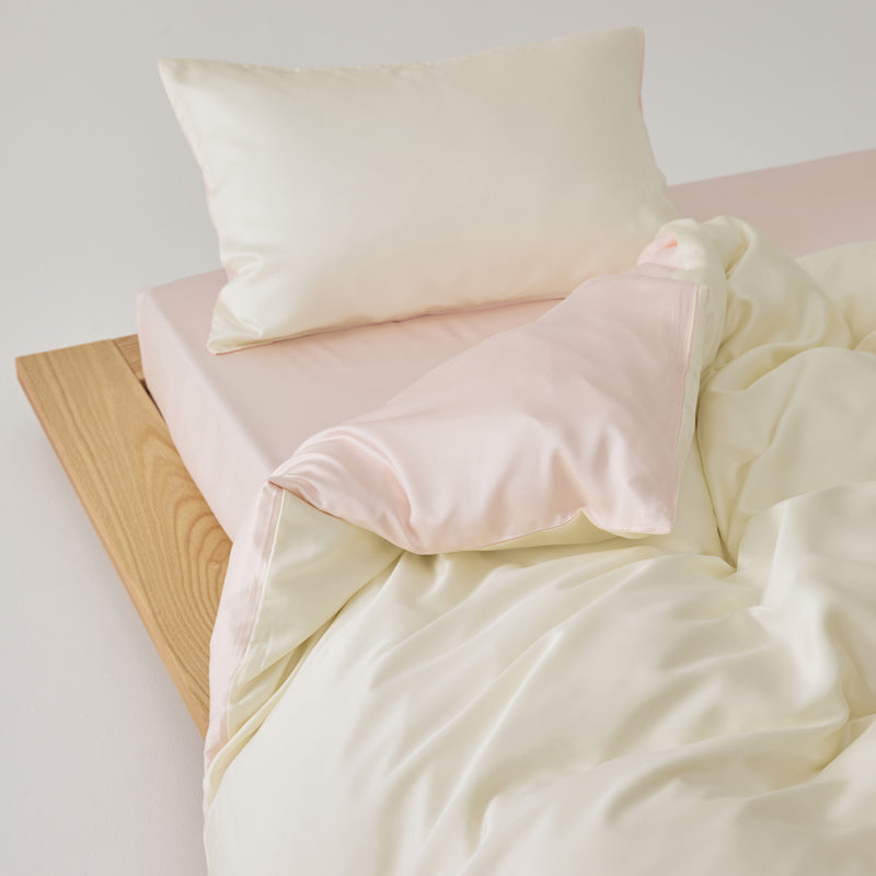 Solace Silky Cooling Tencel Bedding Set - Ivory Blush