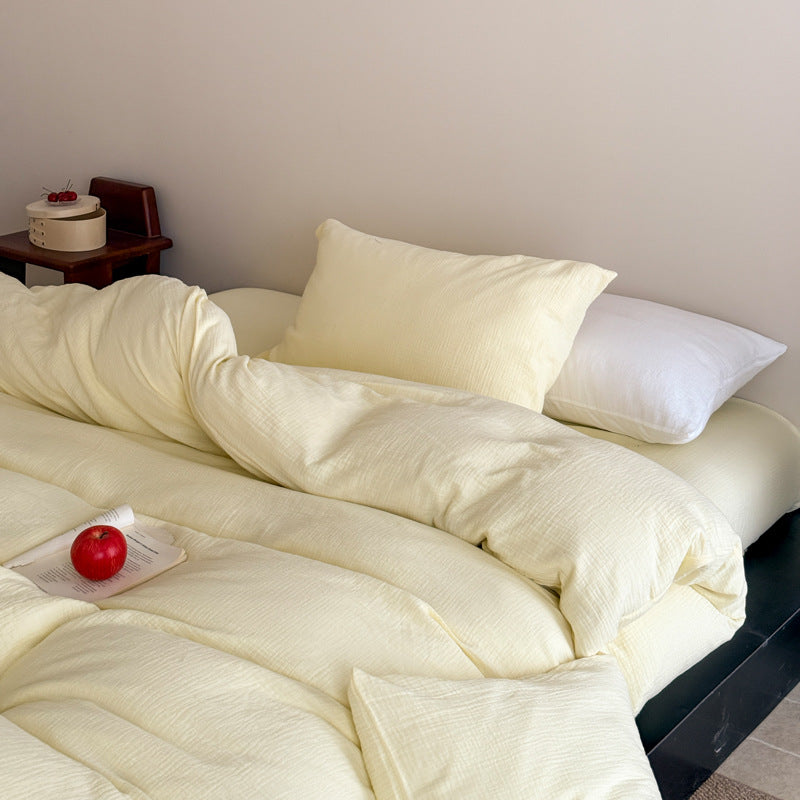 Double Gauze Cotton Bedding Set - Yellow