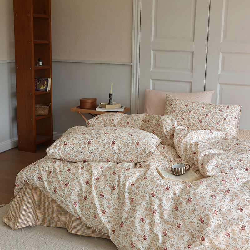 Ivory Rust Ditsy Cotton Bedding Set with coordinating bedding — view 2
