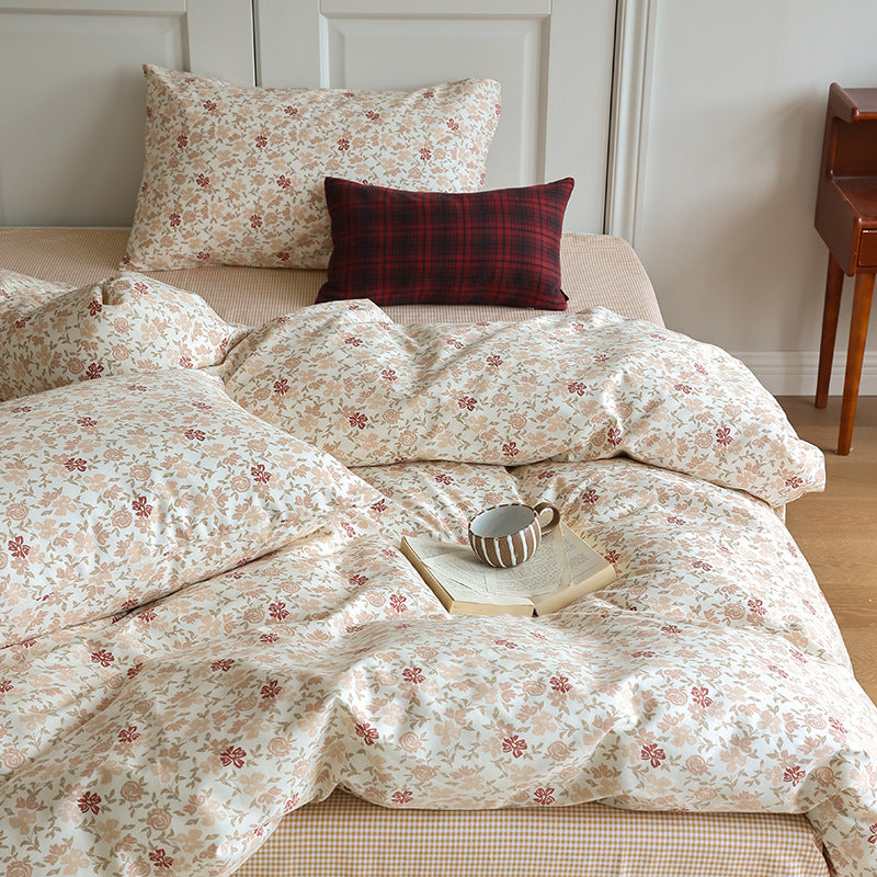 Ivory Rust Ditsy Cotton Bedding Set with coordinating bedding — view 3