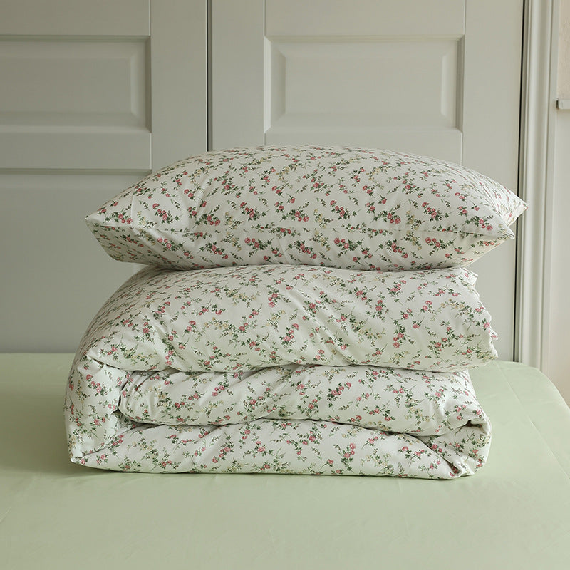 Ivory Petite Pink Floral Cotton Bedding Set with coordinating bedding — view 5
