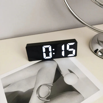 Sleek Mirrored Acrylic LED Table Clock
