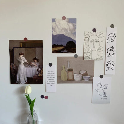 Neutral Abstract wall collage kit variant, featuring modern still life and sketches for a minimalist gallery wall - RoomDen.