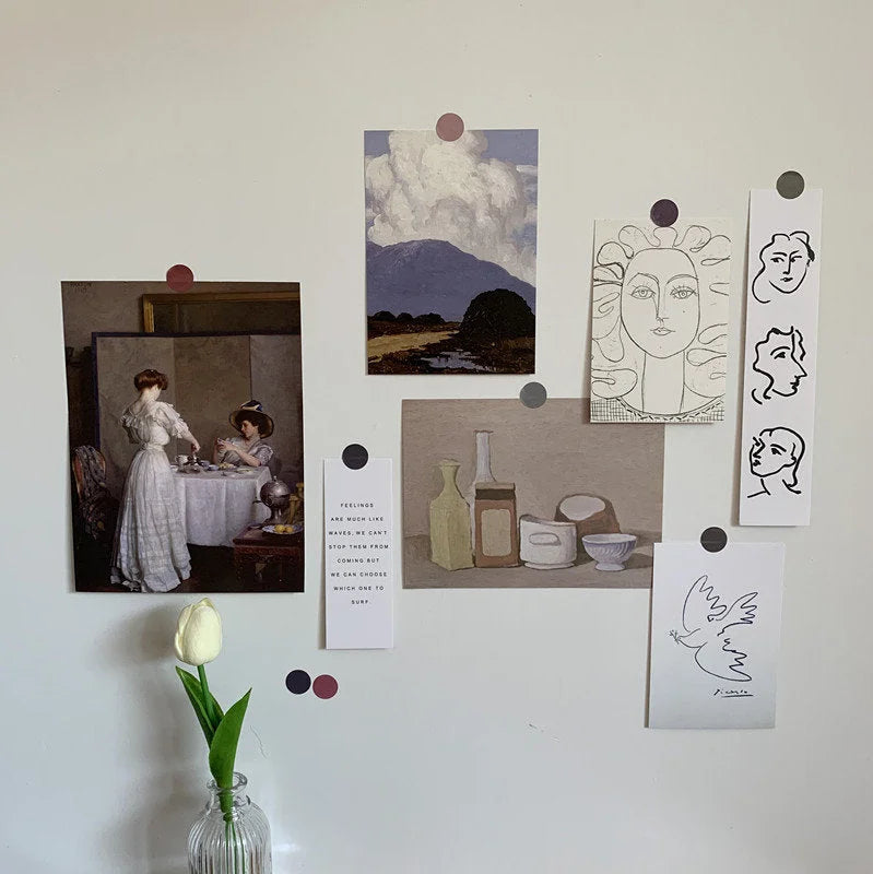 Neutral Abstract wall collage kit variant, featuring modern still life and sketches for a minimalist gallery wall - RoomDen.