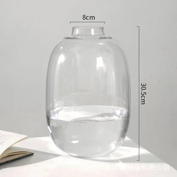 Minimalist Tinted Oval Glass Vase