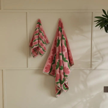 Plush Tulip Floral Cotton Towel Set