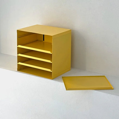 Sunny Yellow organizer with one tray removed and placed beside it to show modularity - RoomDen.