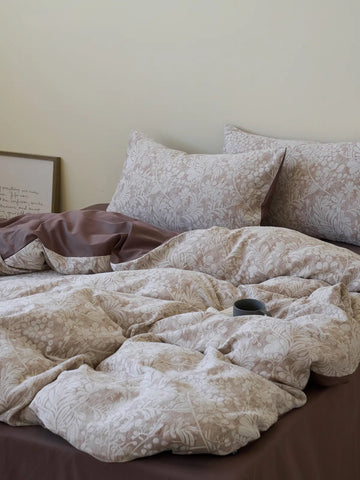 Botanical Jacquard Brushed Cotton Bedding Set