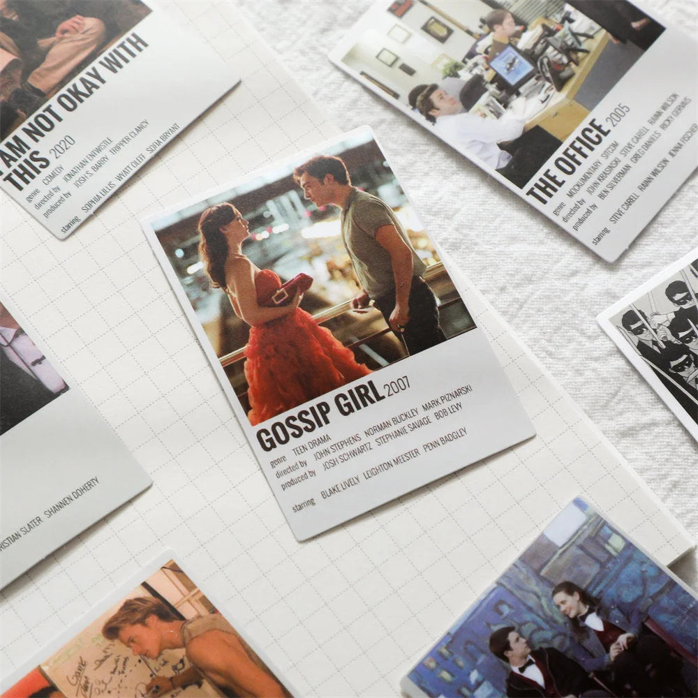 Close-up of a Gossip Girl minimalist poster print from a TV show themed wall collage kit - RoomDen.