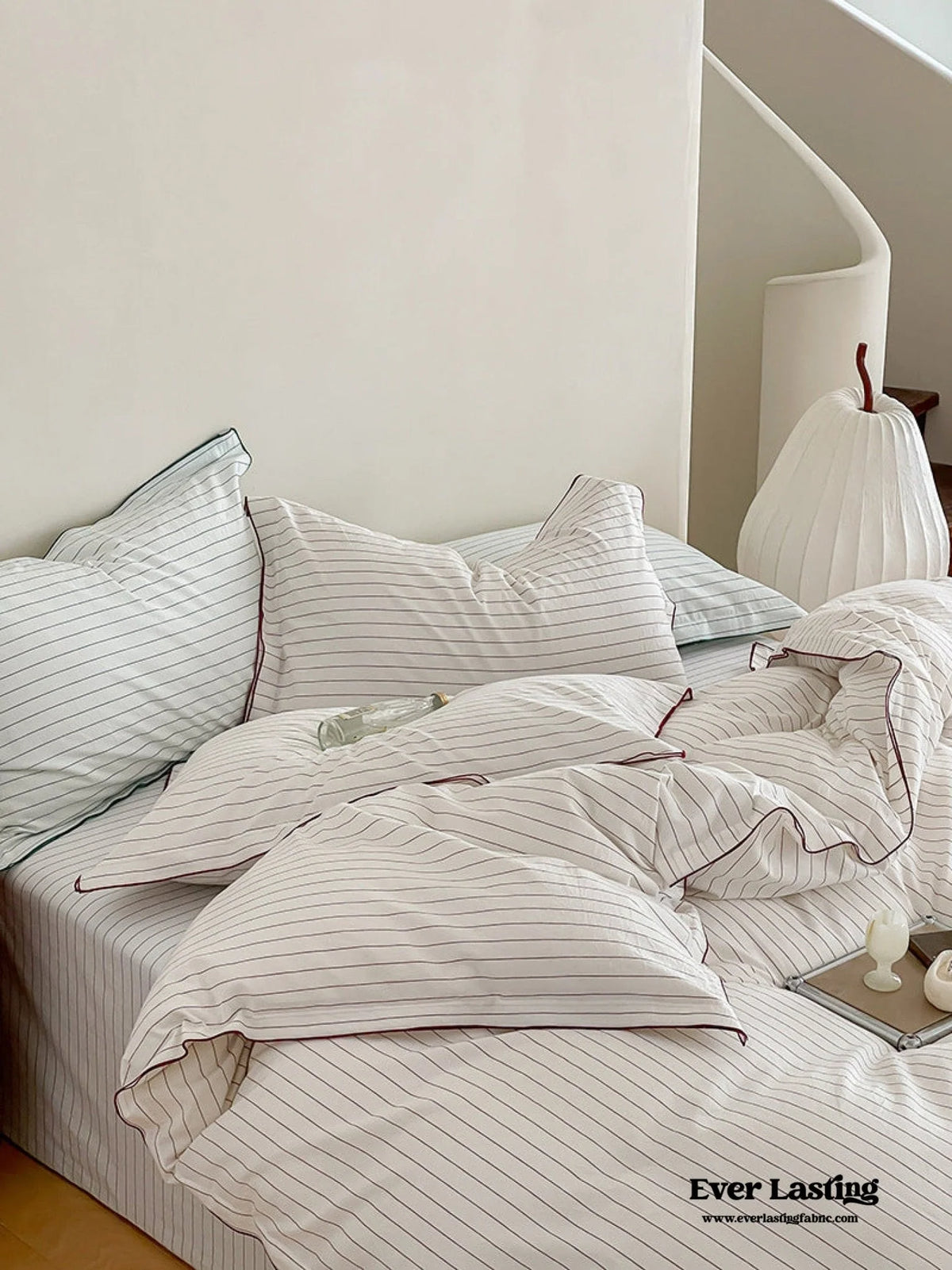 Ashcombe striped cotton bedding detail