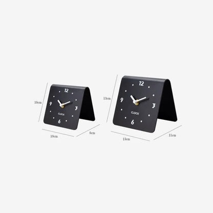 Size comparison diagram for the small and medium Sleek Minimalist Metal Table Clock. - RoomDen