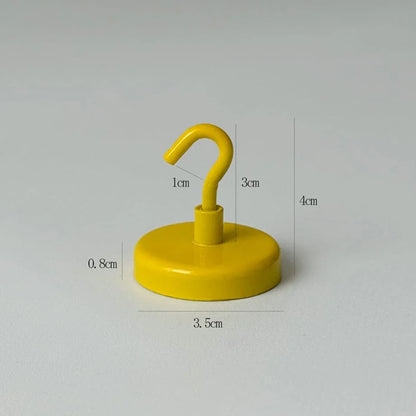 Yellow magnetic hook with dimension callouts showing its height and width in centimeters - RoomDen