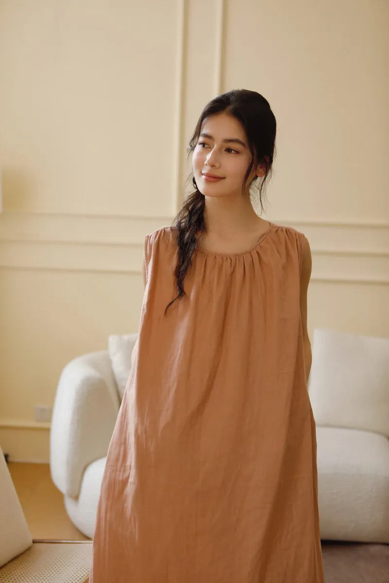 Terracotta Double Gauze Sleepwear Portrait - RoomDen