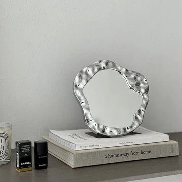 Molten Irregular Chrome Desktop Mirror