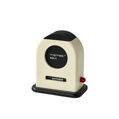 Front view of the Retro Wooden Perpetual Desk Calendar on a plain white background - RoomDen