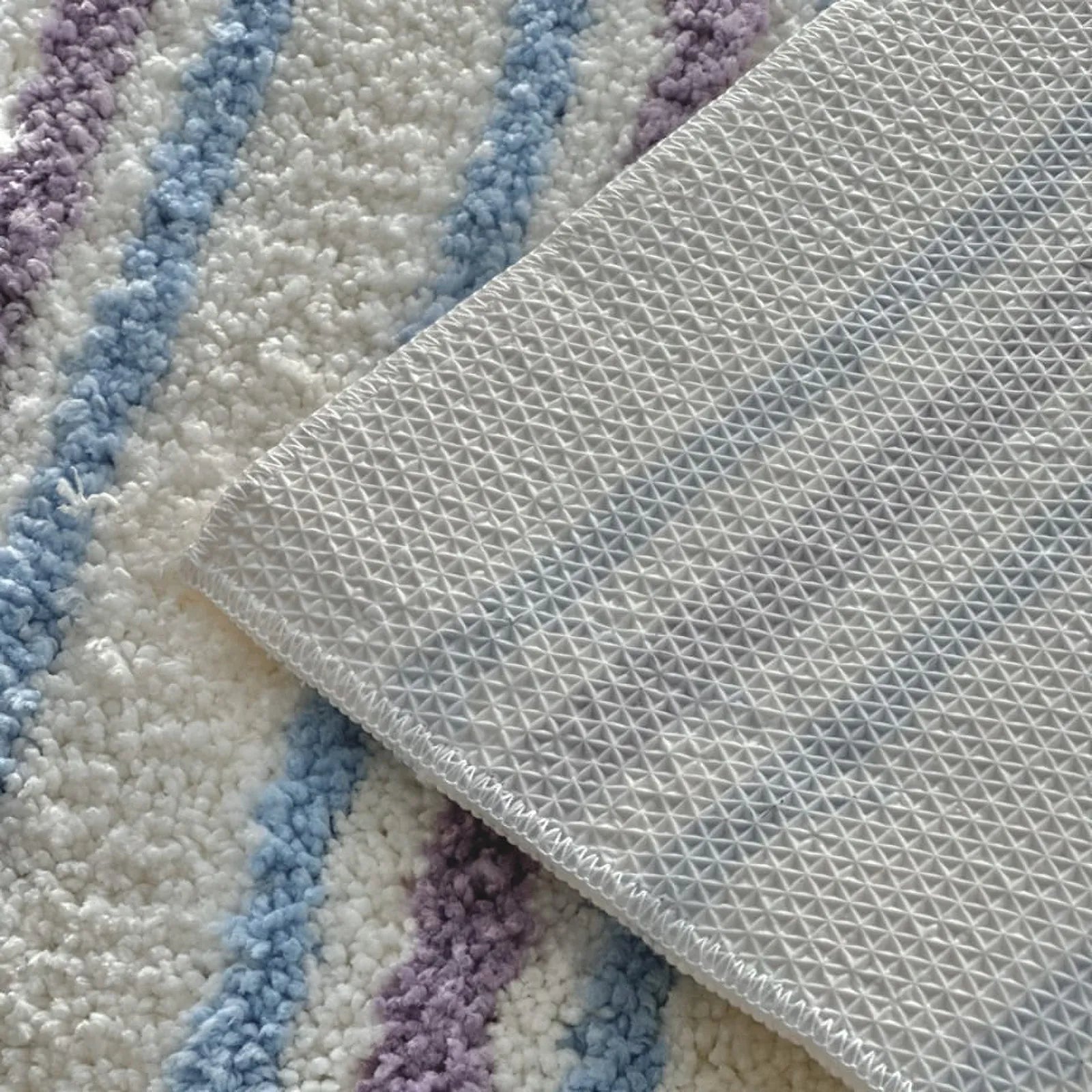 Close-up of Anti-Slip Backing Texture on Polyester Rug