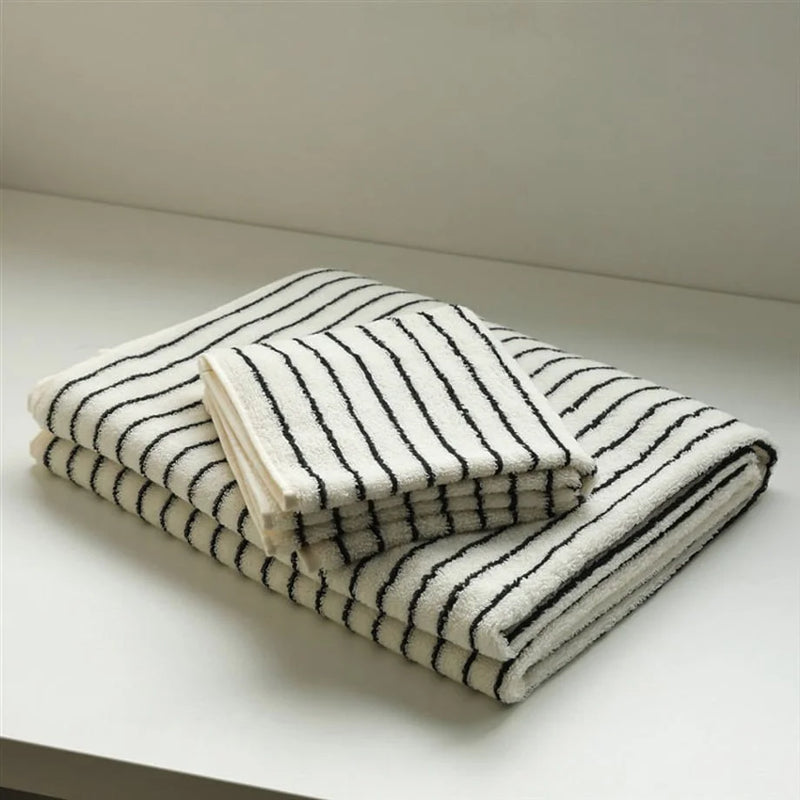 Plush Striped Cotton Towel Set