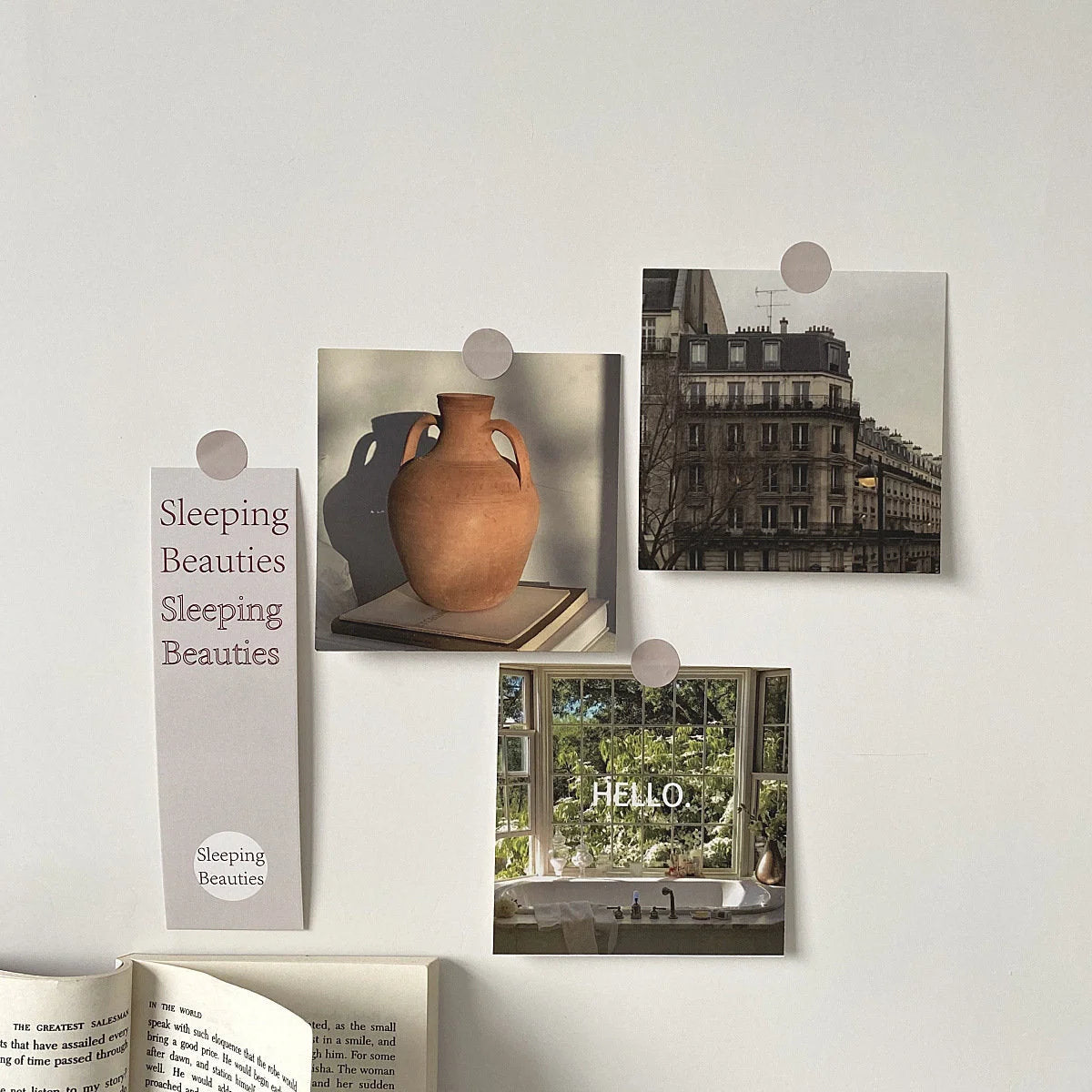 Alternative prints from the Nostalgic Wall Collage Kit featuring Parisian architecture and a terracotta vase - RoomDen