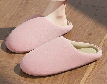 Plush Solid Color Cotton House Slippers