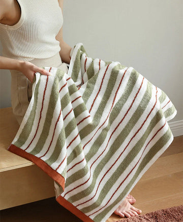 Plush Striped Cotton Towels
